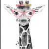 Cute Giraffe With Glasses Painting